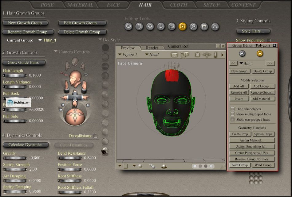 Creating hair in Poser