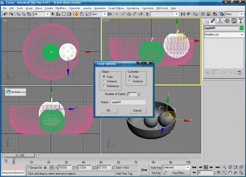 Create apple bowl in 3D max
