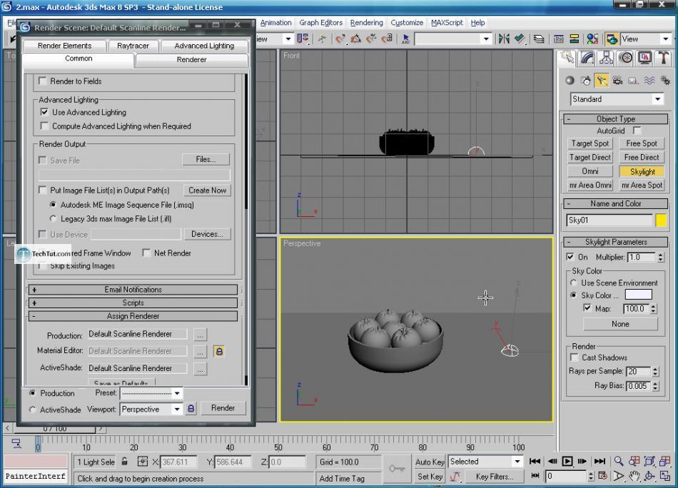 Create apple bowl in 3D max