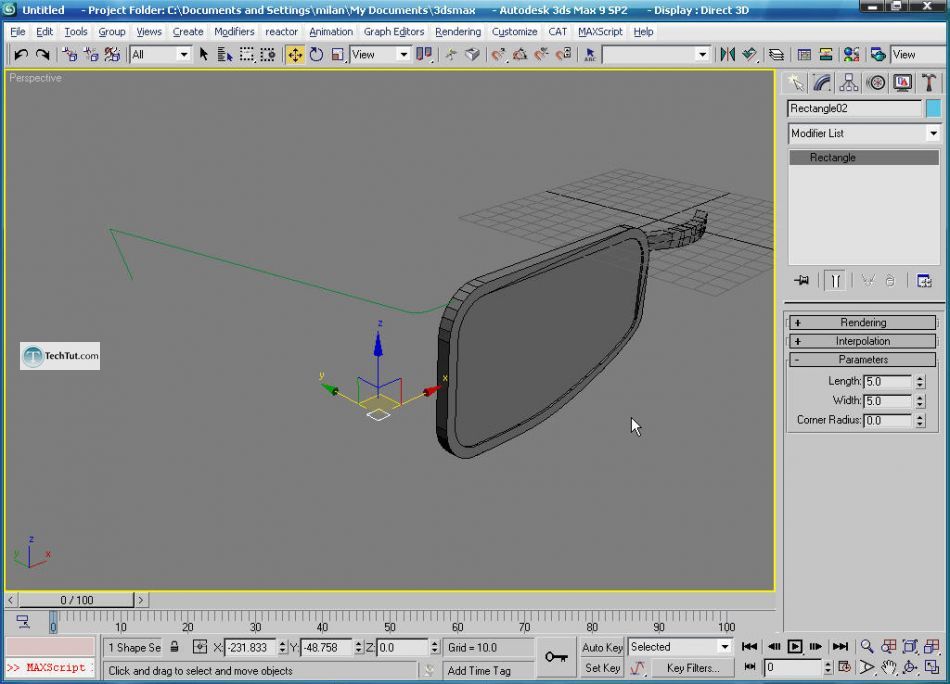 How to create glasses in 3D max