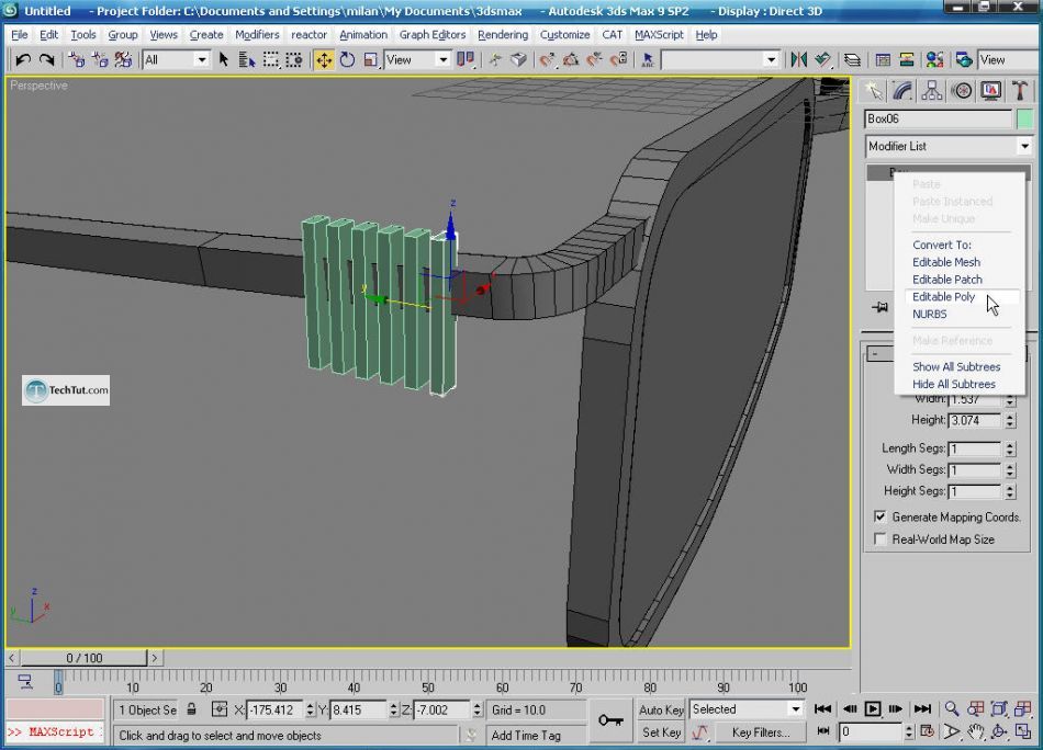 How to create glasses in 3D max