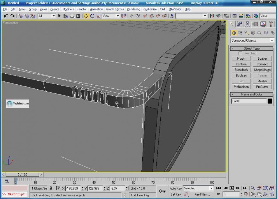 How to create glasses in 3D max
