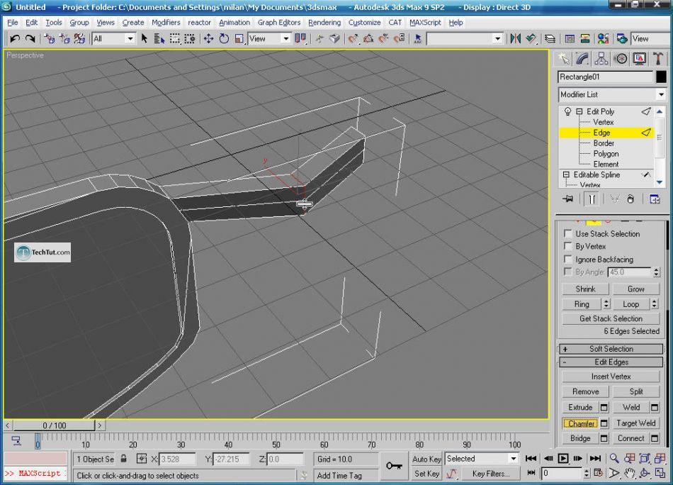 How to create glasses in 3D max