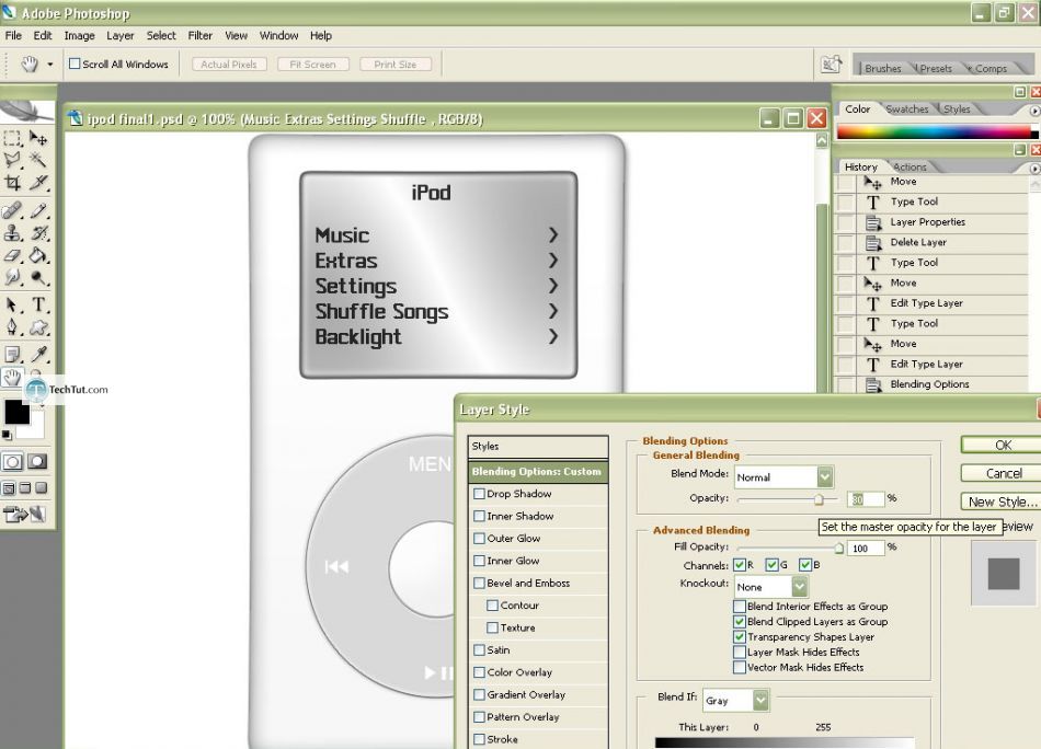 Create realistic iPod in Photoshop