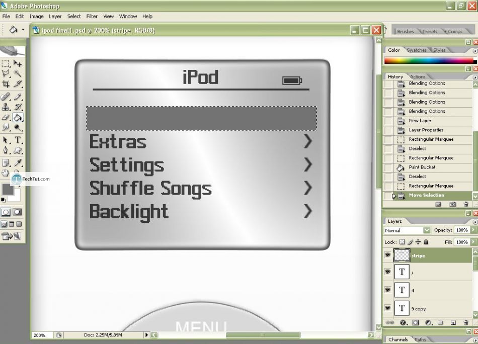 Create realistic iPod in Photoshop