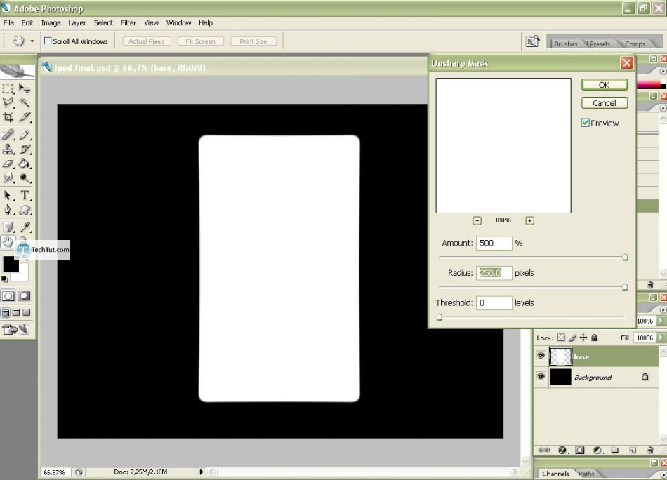 Create realistic iPod in Photoshop