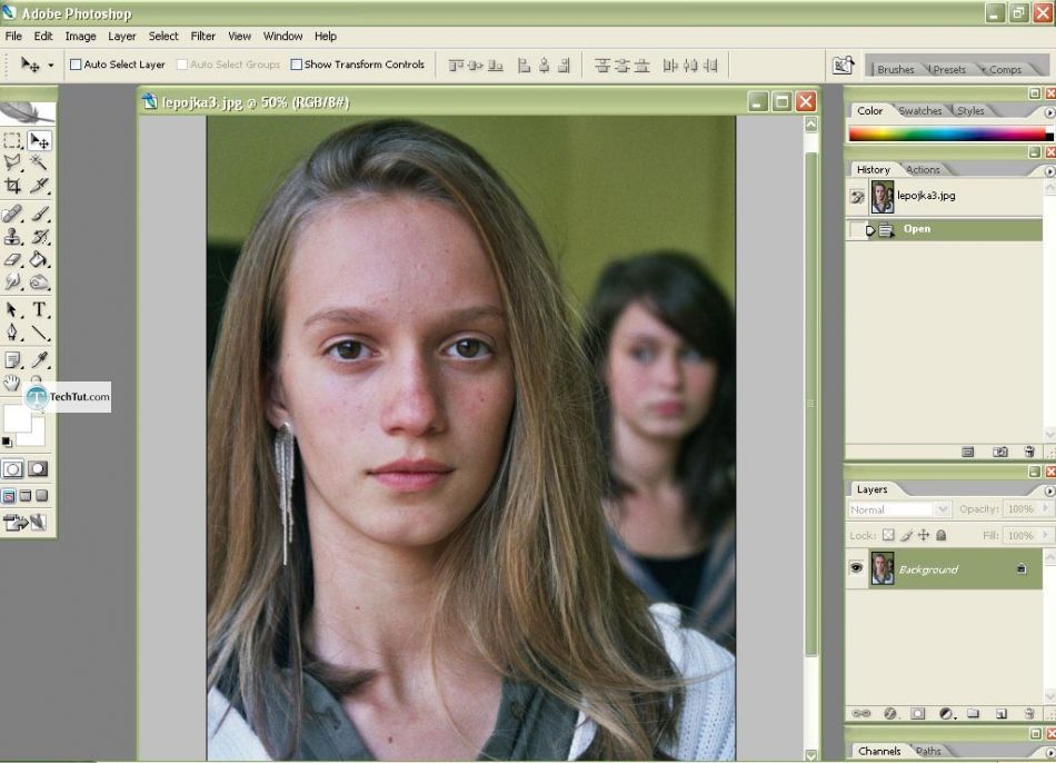 Photo retouch add makeup and create clear face in Photoshop
