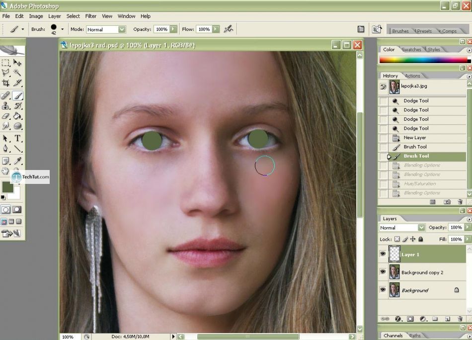 Photo retouch add makeup and create clear face in Photoshop