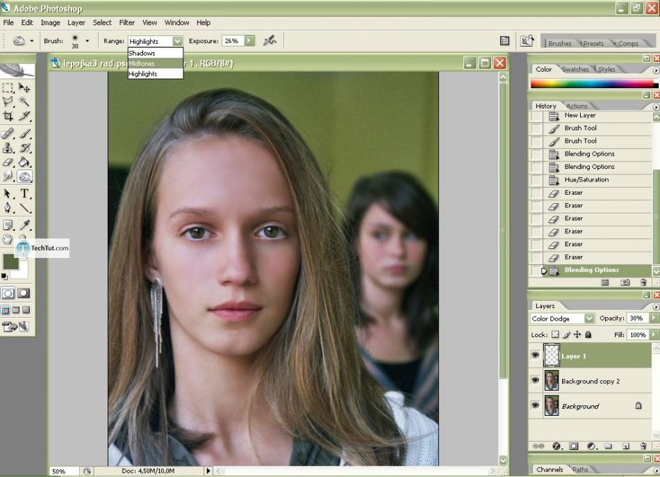Photo retouch add makeup and create clear face in Photoshop