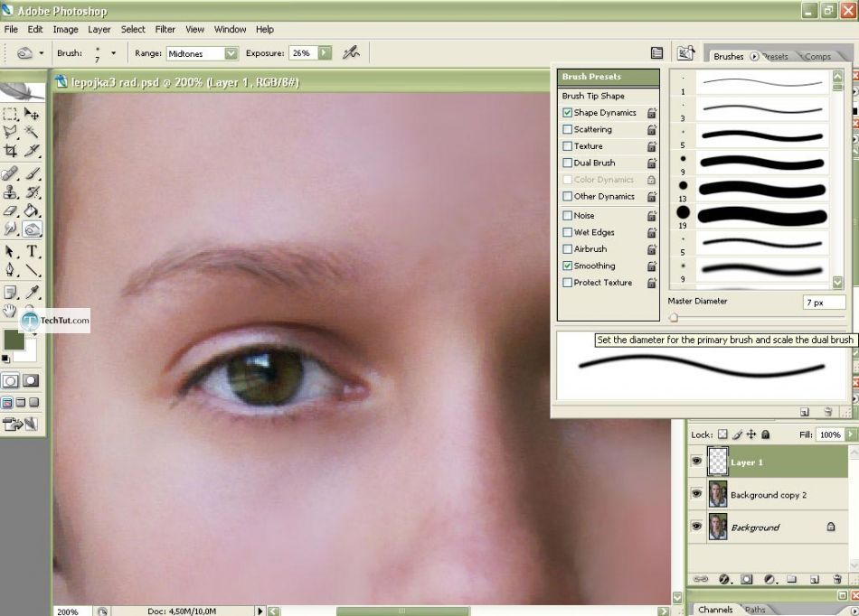 Photo retouch add makeup and create clear face in Photoshop
