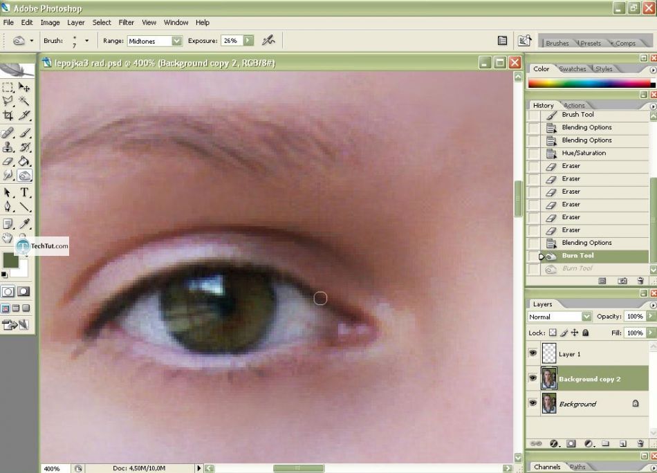 Photo retouch add makeup and create clear face in Photoshop