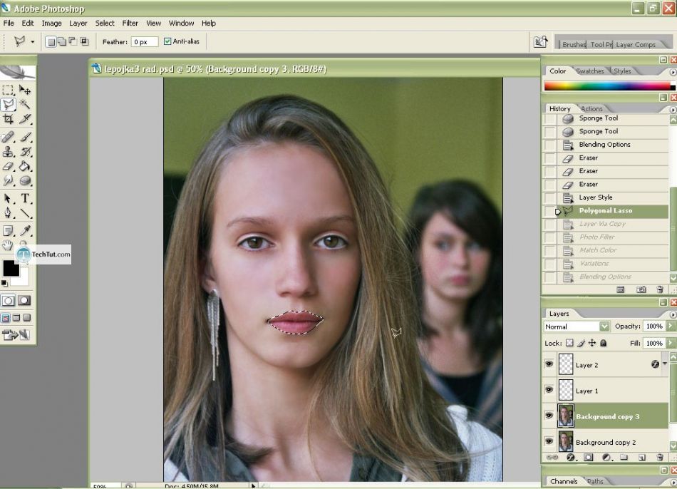 Photo retouch add makeup and create clear face in Photoshop