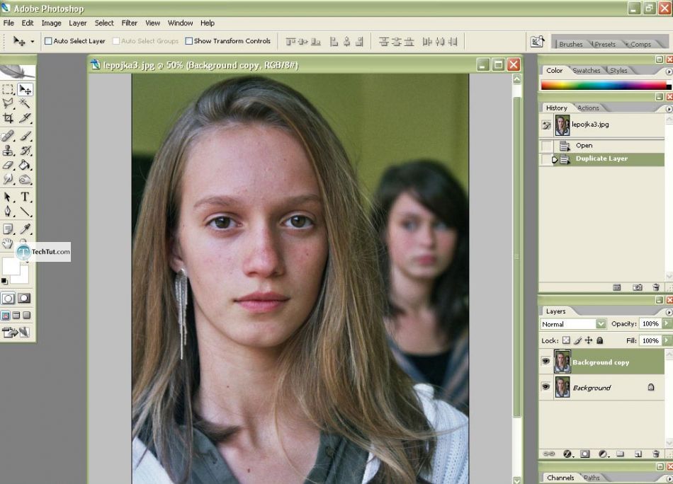 Photo retouch add makeup and create clear face in Photoshop