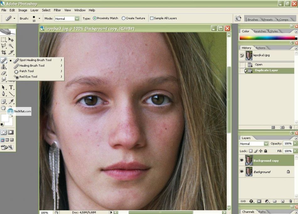 Photo retouch add makeup and create clear face in Photoshop