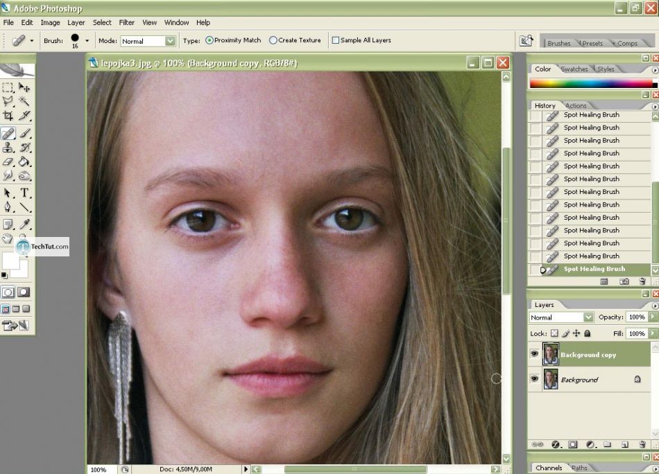 Photo retouch add makeup and create clear face in Photoshop