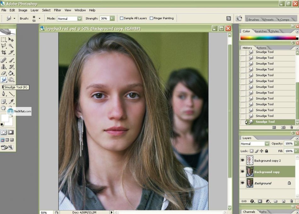 Photo retouch add makeup and create clear face in Photoshop
