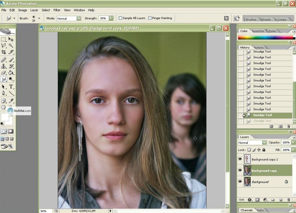 Photo retouch add makeup and create clear face in Photoshop