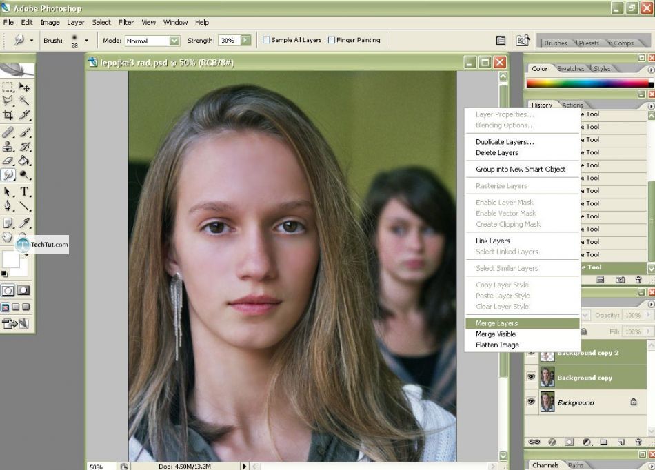 Photo retouch add makeup and create clear face in Photoshop