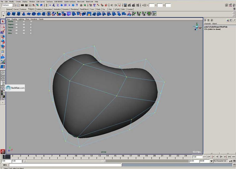 Create 3D heart in Maya