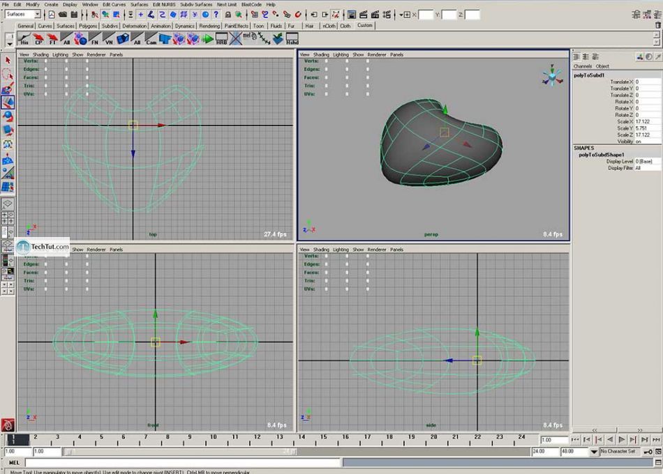 Create 3D heart in Maya