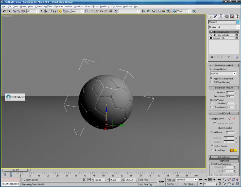 Create a soccer ball in 3D studio max