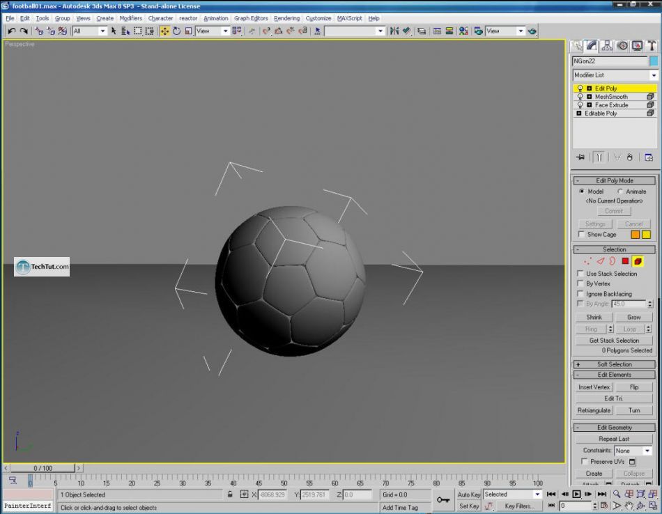Create a soccer ball in 3D studio max