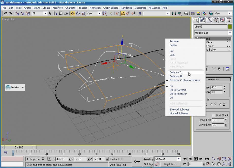 Create 3D sandal model