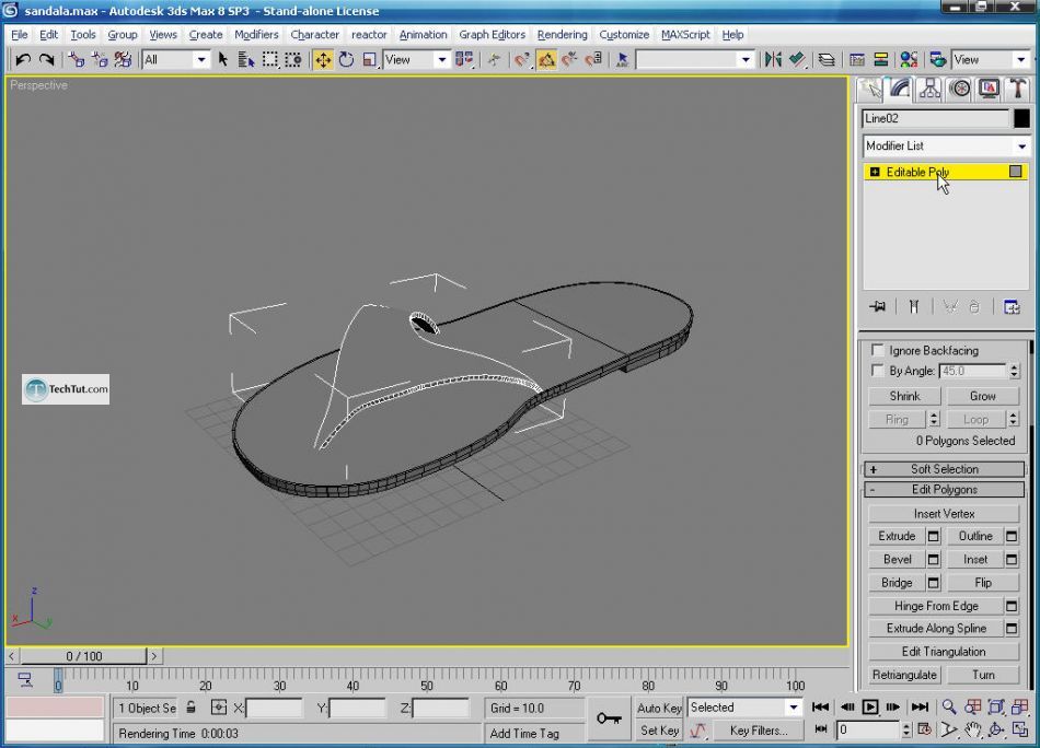 Create 3D sandal model
