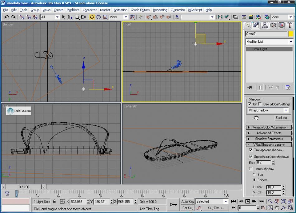 Create 3D sandal model