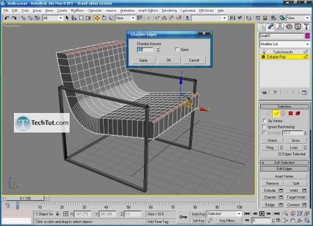 Tutorial 3d modern chair final render 1