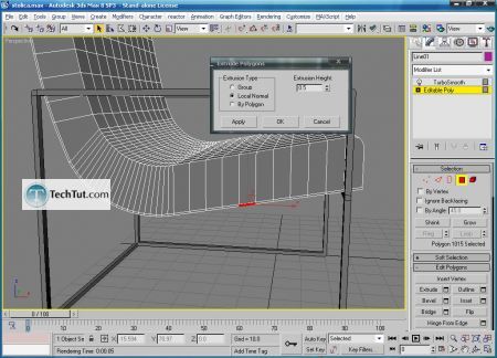 Tutorial 3d modern chair final render 3