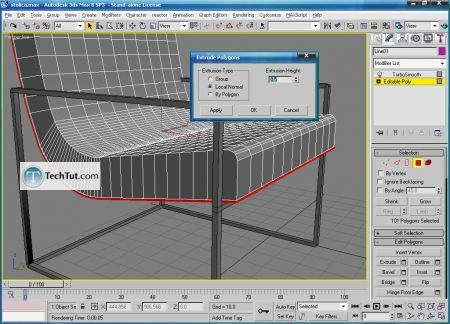 Tutorial 3d modern chair final render 4