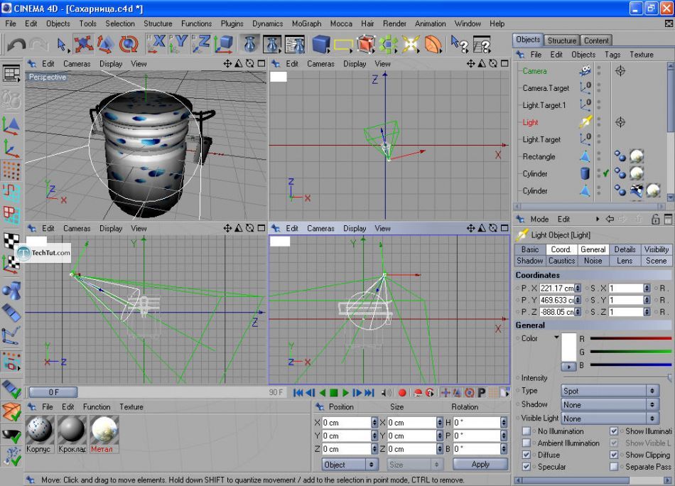 How to create a sugar bowl in Cinema 4D